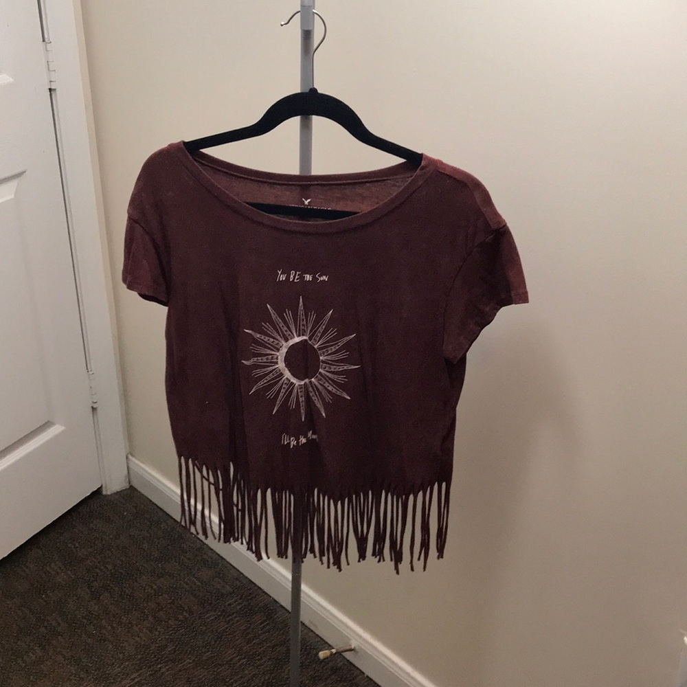 American Eagle Maroon Crop Top